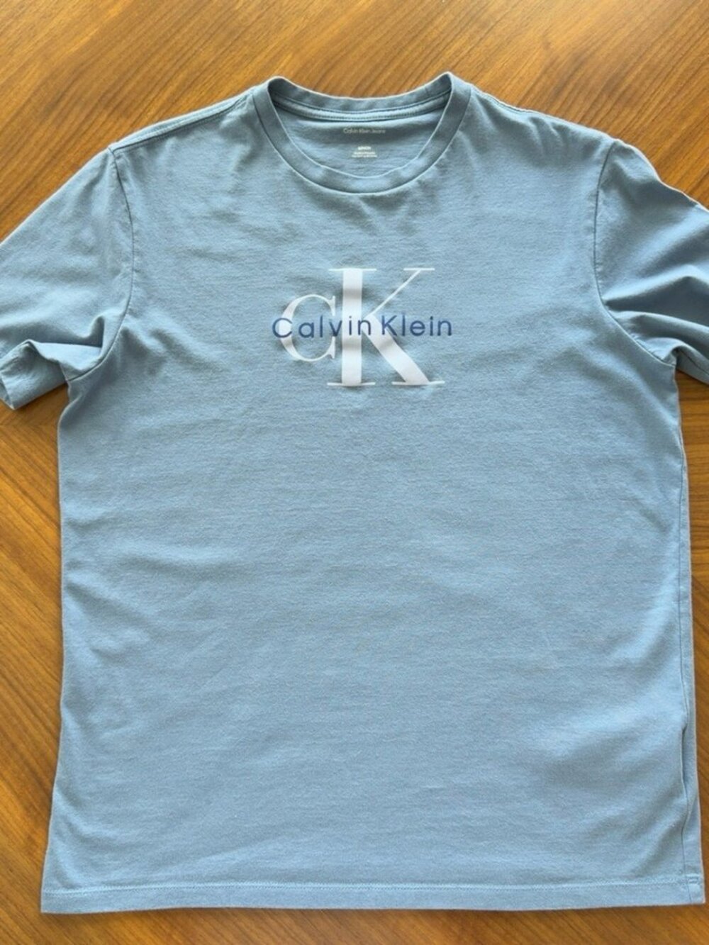 Calvin Klein Jeans Blue CK Logo T-Shirt Size S 100% Cotton